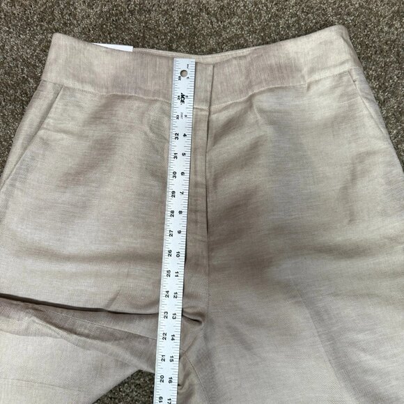 Calvin Klein Whitney Linen Wide Leg Pants Womens 12 Beige Cottage Core Coastal - Picture 10 of 16